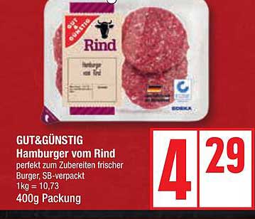 GUT&GÜNSTIG Hamburger vom Rind