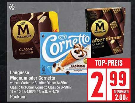 Langnese Magnum oder Cornetto