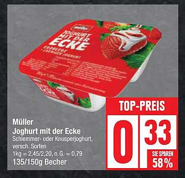 Müller Joghurt mit der Ecke