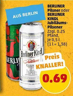 BERLINER Pilsner oder BERLINER KINDL Jubiläums-Pilsener