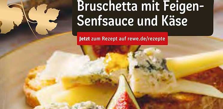 Bruschetta mit Feigen-Senfsauce und Käse