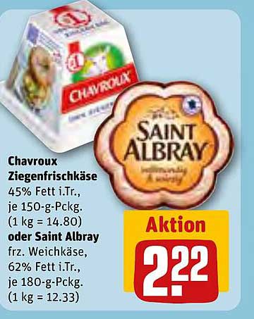 Chavroux Ziegenfrischkäse oder Saint Albray