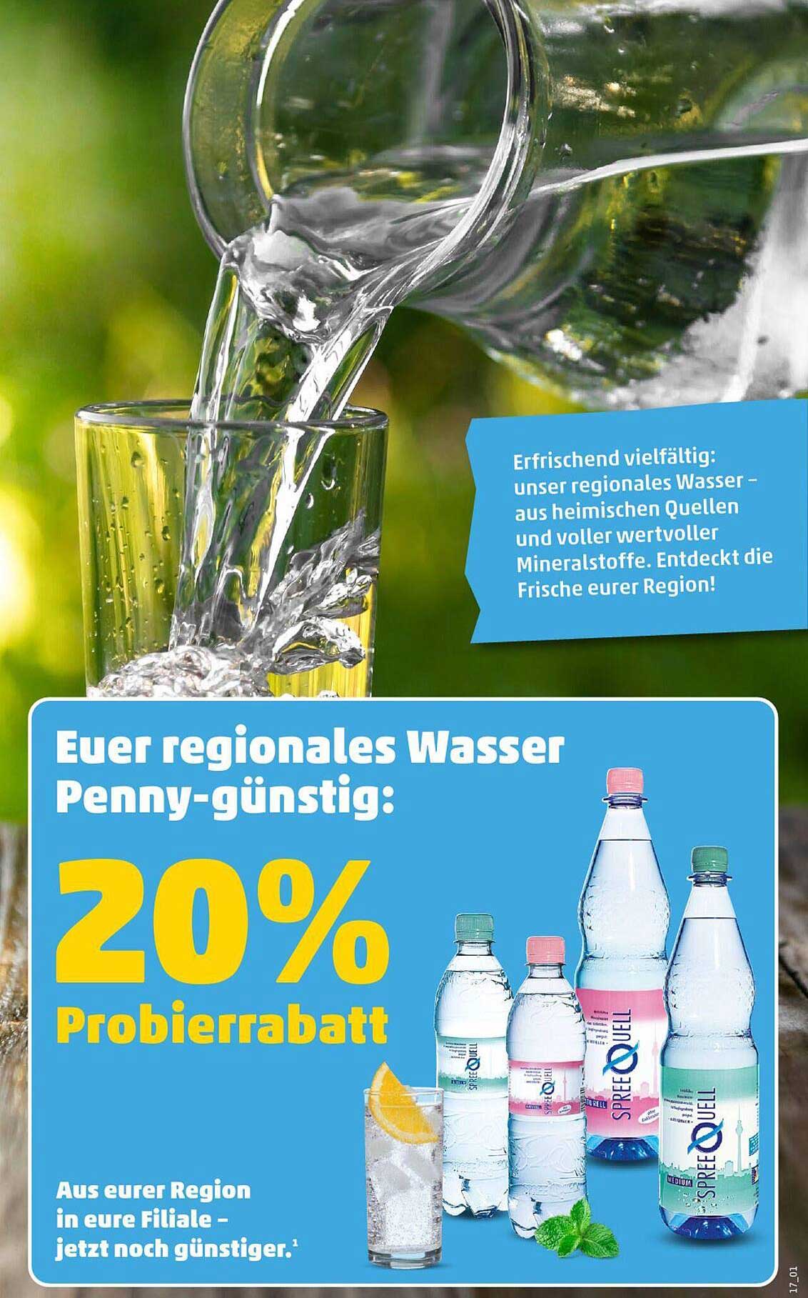 Euer regionales Wasser Penny-günstig: 20% Probierrabatt