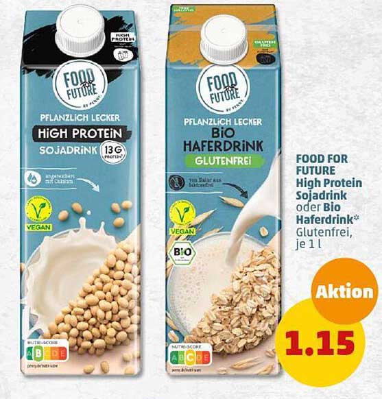 FOOD FOR FUTURE High Protein Sojadrink oder Bio Haferdrink Glutenfrei