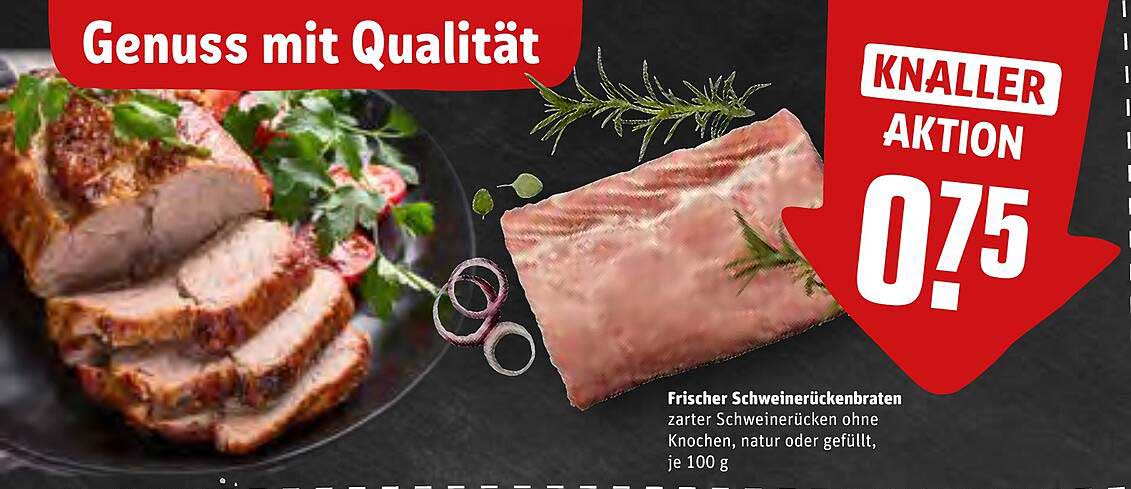 Frischer Schweinerückenbraten