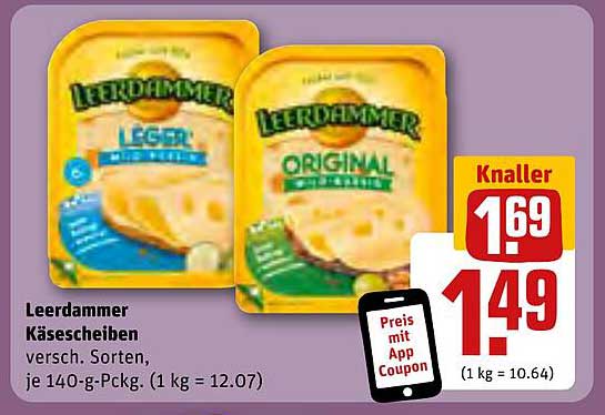 Leerdammer Käse scheiben