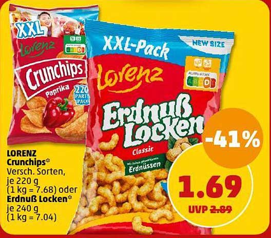 Lorenz Crunchips  
Lorenz Erdnuss Locken