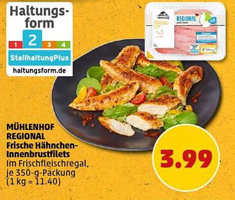 MÜHLENHOF REGIONAL Frische Hähnchen-Innenbrustfilets