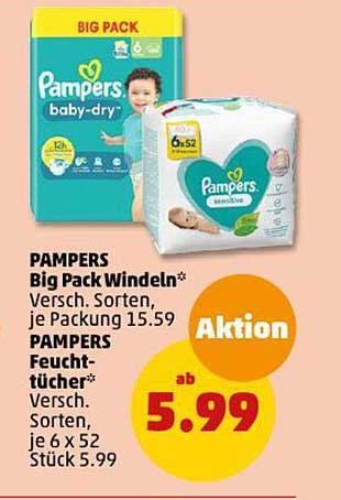 PAMPERS Big Pack Windeln*  
PAMPERS Feuchttücher*