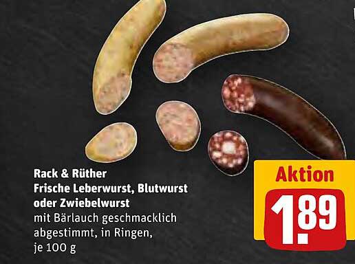 Rack & Rüther Frische Leberwurst, Blutwurst oder Zwiebelwurst