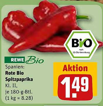 Rote Bio Spitzpaprika