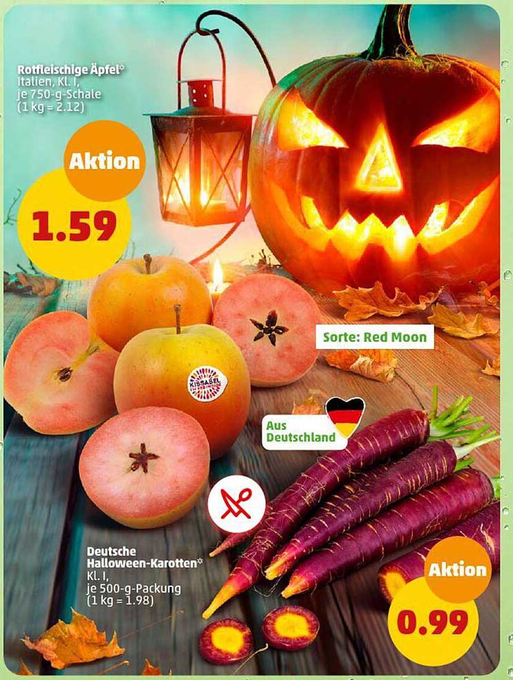 Rottfleischige Äpfel*  
Deutsche Halloween-Karotten*