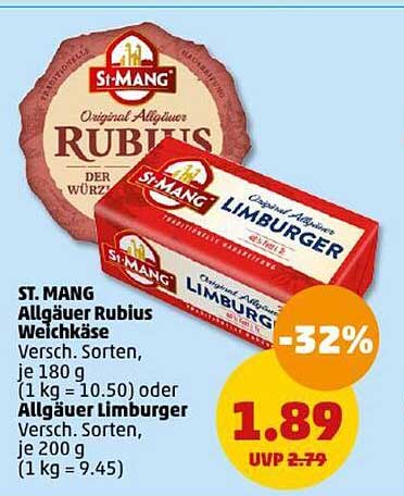 ST. MANG Allgäuer Rubius Weichkäse