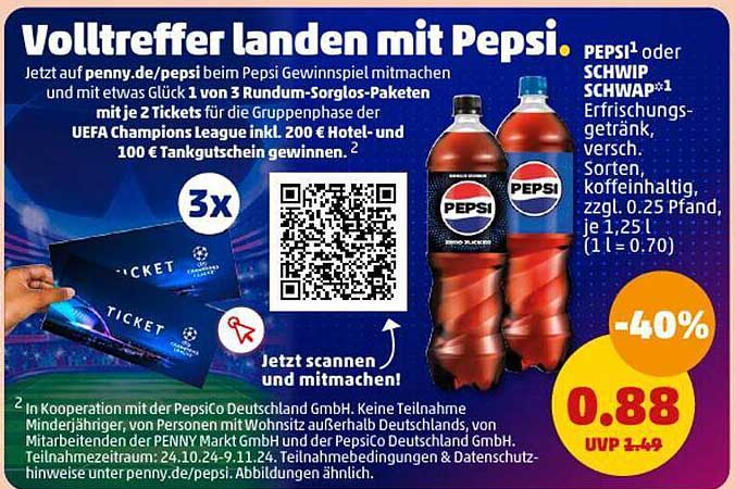 Volltreffer landen mit Pepsi