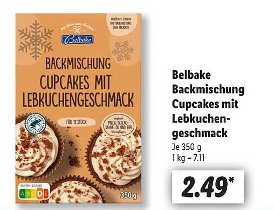 Belbake Backmischung Cupcakes mit Lebkuchengeschmack