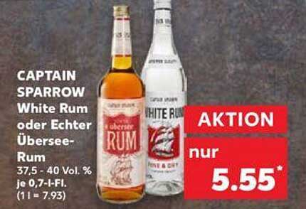 CAPTAIN SPARROW White Rum oder Echter Übersee-Rum