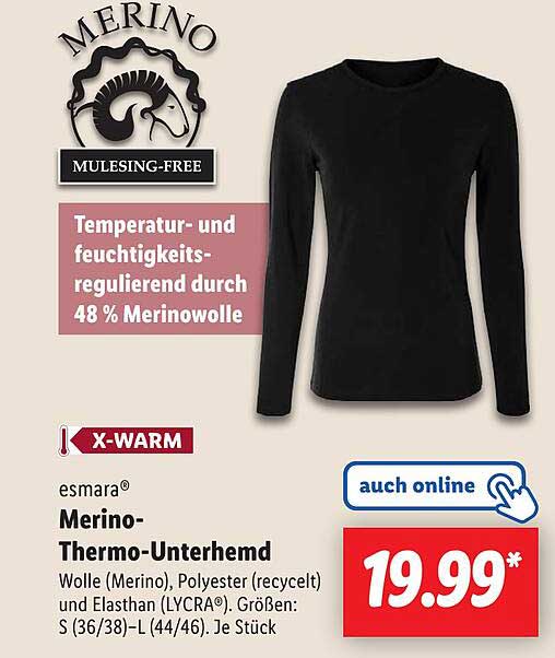 esmaro® Merino-Thermo-Unterhemd