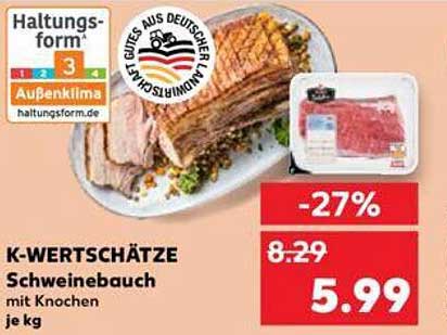 K-WERTSCHÄTZE Schweinebauch mit Knochen