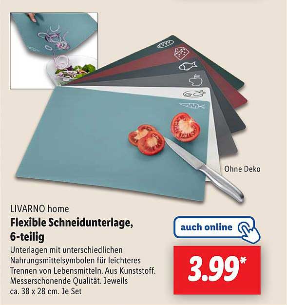 LIVARNO home Flexible Schneidunterlage, 6-teilig