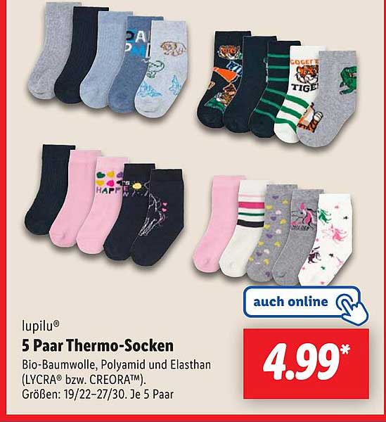 lupilu® 5 Paar Thermo-Socken