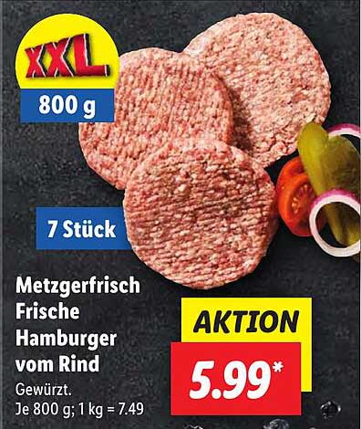 Metzgerfrisch Frische Hamburger vom Rind