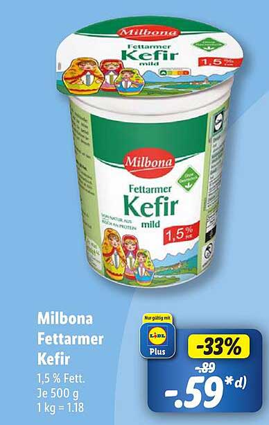 Milbona Fettarmer Kefir