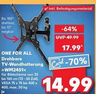 ONE FOR ALL Drehbare TV-Wandhalterung »WM2451«