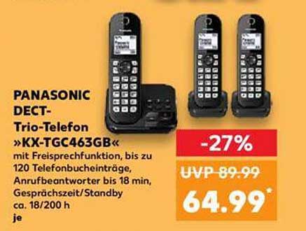 PANASONIC DECT-Trio-Telefon »KX-TGC463GB«