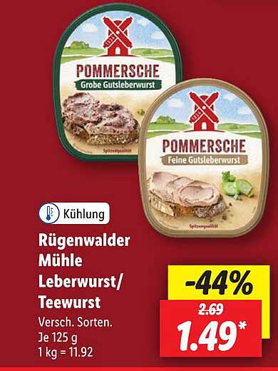 Rügenwalder Mühle Leberwurst/Teewurst