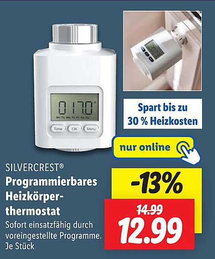 SILVERCREST® Programmierbares Heizkörperthermostat