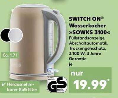 SWITCH ON® Wasserkocher »SOWKS 3100«