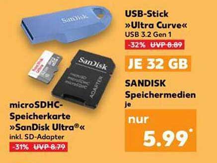 USB-Stick »Ultra Curve«  
microSDHC-Speicherkarte »SanDisk Ultra«