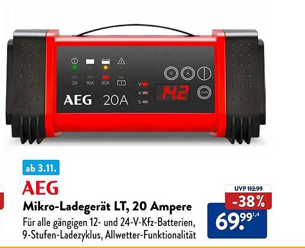 AEG Mikro-Ladegerät LT, 20 Ampere