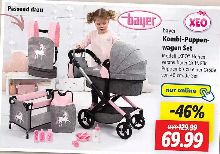 bayer Kombi-Puppenwagen Set