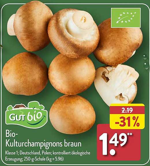 Bio-Kulturchampignons braun