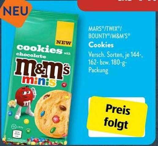 Cookies mit chocolate m&m's minis