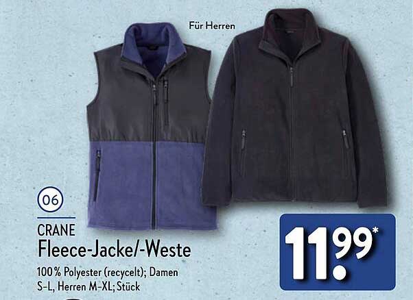 CRANE Fleece-Jacke/-Weste