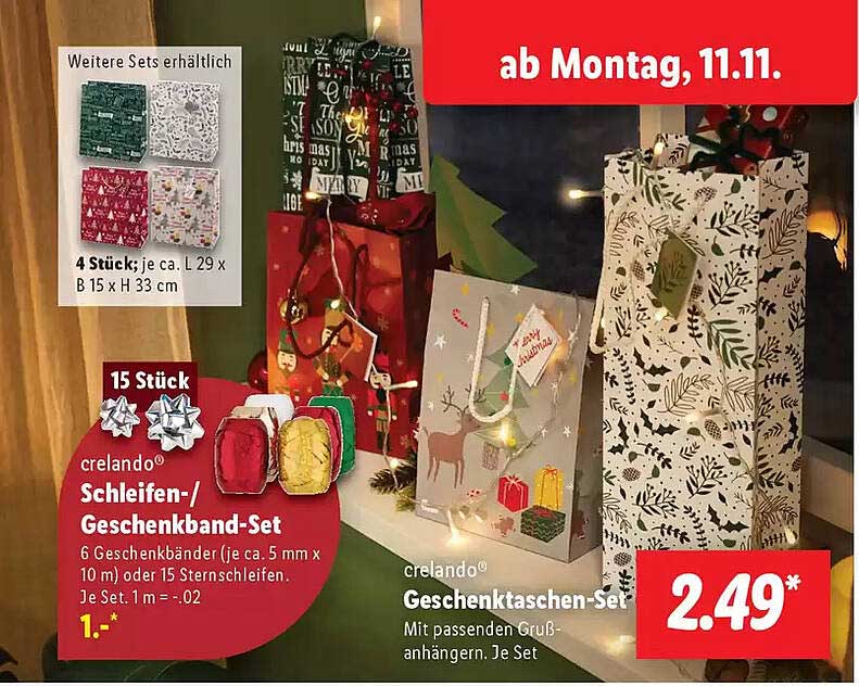 crelando® Geschenkband-Set  
crelando® Geschenktaschen-Set