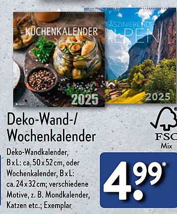 Deko-Wand-/Wochenkalender