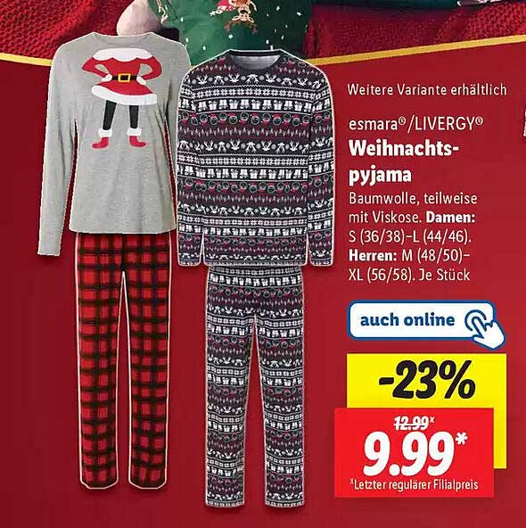 esmará®/LIVERGY® Weihnachts-pyjama