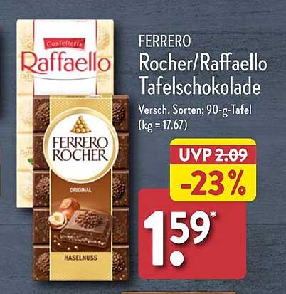 FERRERO Rocher/Raffaello Tafelschokolade