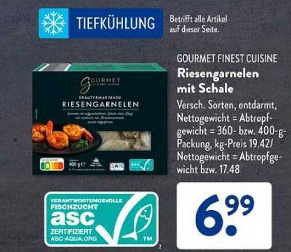 GOURMET FINEST CUISINE Riesengarnelen mit Schale