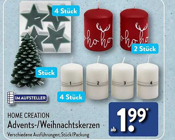 HOME CREATION Advents-/Weihnachtskerzen