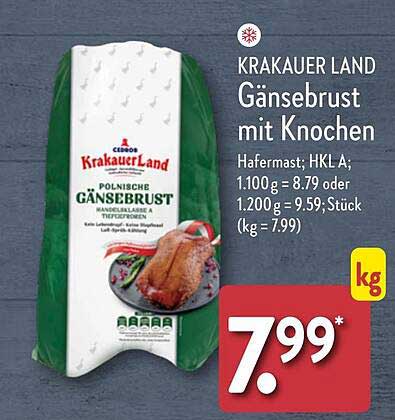 Krakauer Land Gänsebrust mit Knochen