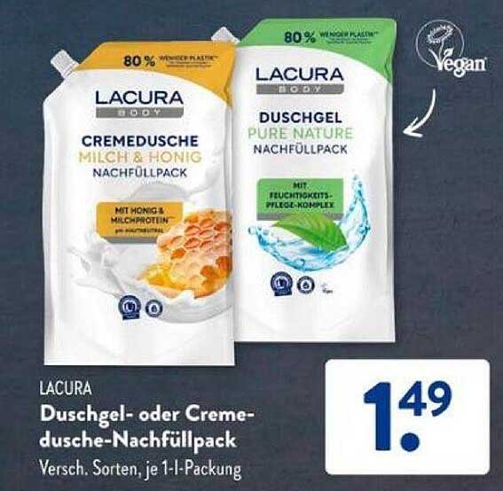 LACURA Duschgel- oder Cremedusche-Nachfüllpack