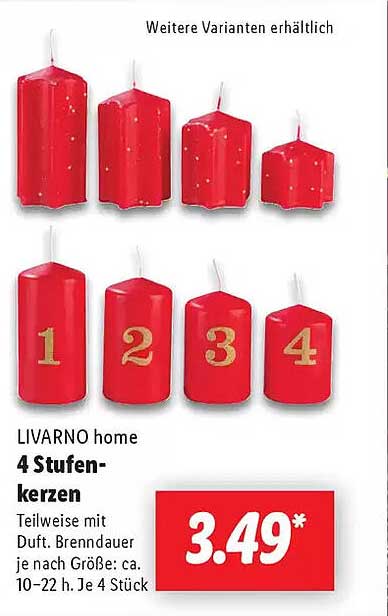 LIVARNO home 4 Stufenkerzen