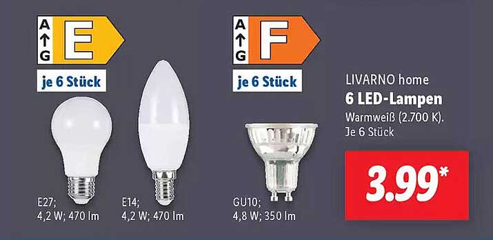 LIVARNO home 6 LED-Lampen