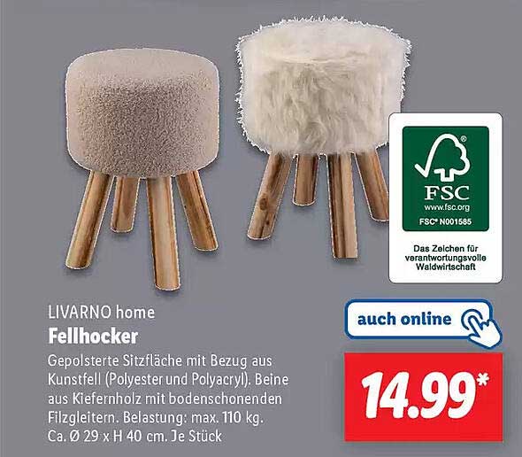 LIVARNO home Fellhocker