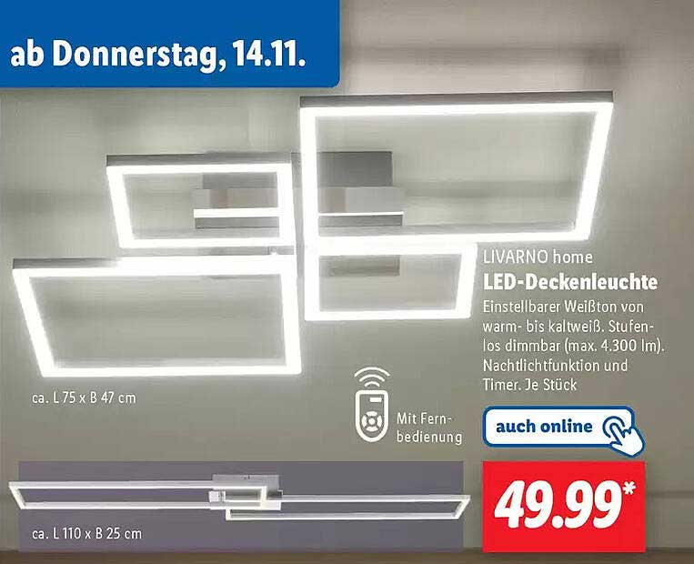 LIVARNO home LED-Deckenleuchte