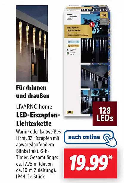 LIVARNO home LED-Eiszapfen-Lichterkette